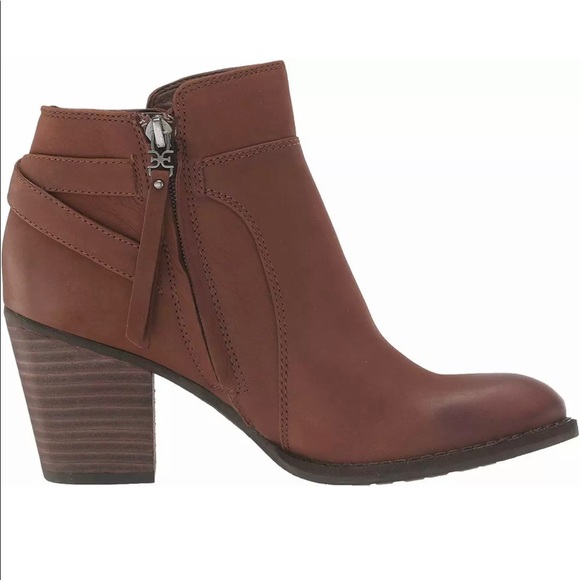 Sam Edelman Brown Leather Ankle Bootie Size 9 New - Picture 2 of 8